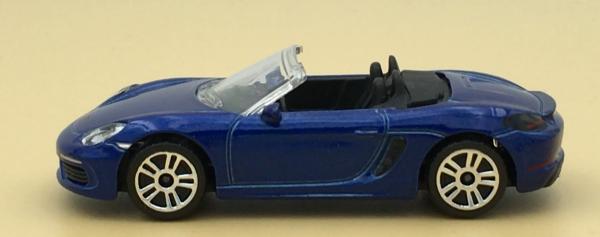 Porsche 718 Boxster Majorette azul, bacalao. 209G, escala 1/58