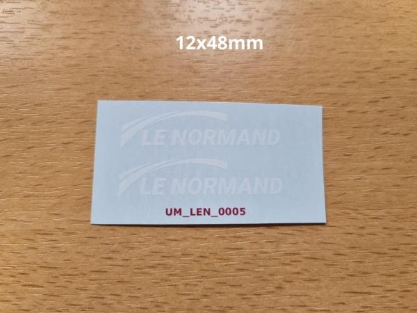 2 décalques logo LE NORMAND blanc 12mm