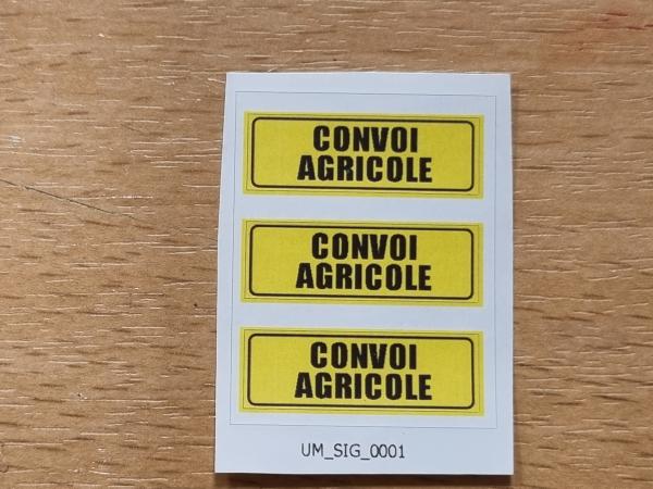 3 adesivi per convogli agricoli da 10 mm (pretagliati)