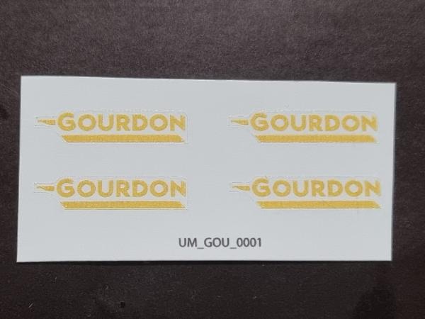 4 yellow/orange GOURDON logo decals 5mm (pre-cut)