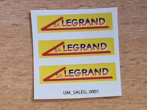 3 oude SA LEGRAND-logostickers 7 mm (voorgesneden)