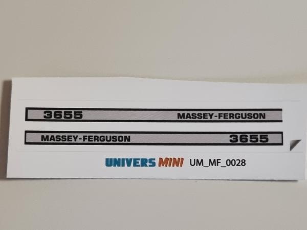2 autocollants capot MASSEY-FERGUSON 3655 (pré-coupés)