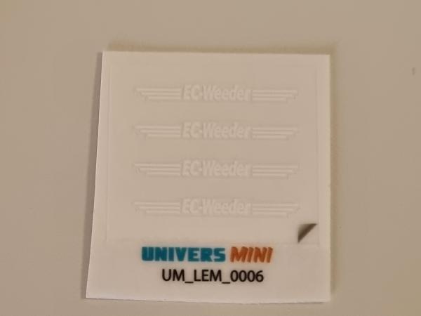 4 pegatinas LEMKEN EC-Weeder blancas 2mm (precortadas)