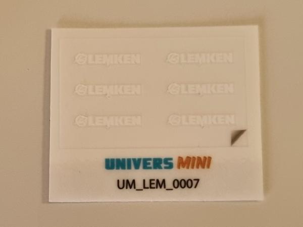 6 autocollants logo LEMKEN blanc 2mm (pré-coupé)