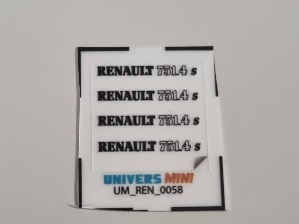 4 RENAULT 751.4 S hood stickers black 2mm (pre-cut)