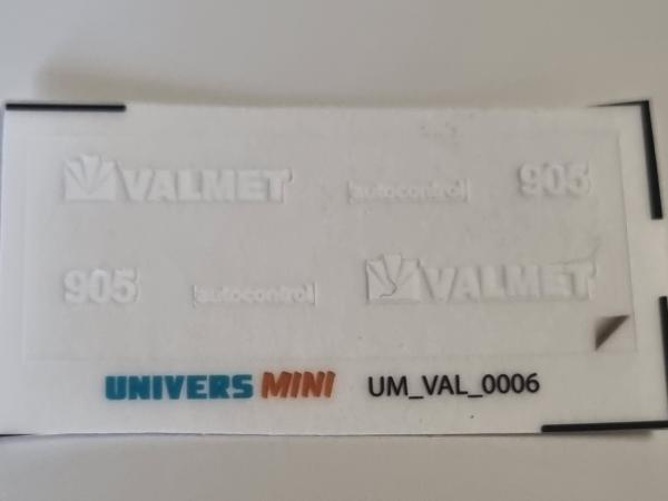 6 VALMET 905 hood stickers (pre-cut)