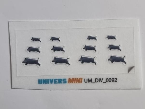 12 autocollants photos Sanglier (pré-coupé)