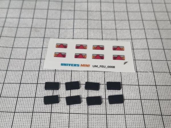 8 feux arrière Type 1 (autocollants + supports)