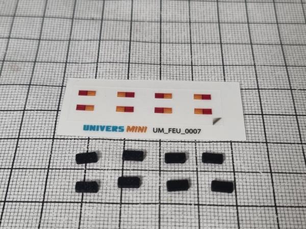 8 feux arrière Type 3 (autocollants + supports)