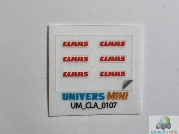 6 autocollants logo CLAAS rouge 1.1mm (pré-coupés)