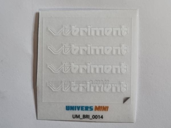 4 autocollants logo BRIMONT blanc 4mm (pré-coupé)