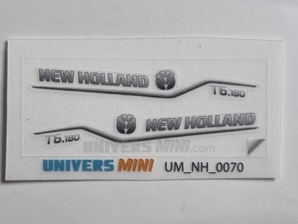 2 autocollants capot NEW HOLLAND T6.180 (pré-coupés)