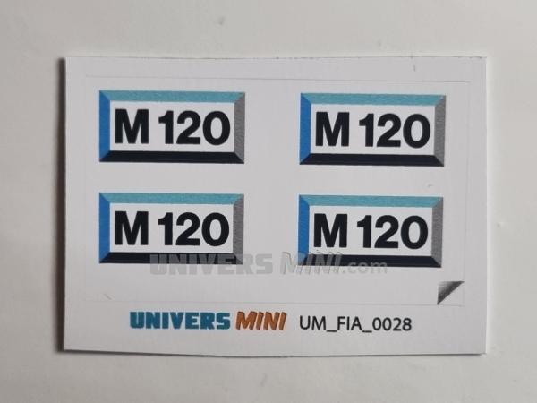4 autocollants SOMECA M120 7mm (pré-coupé)