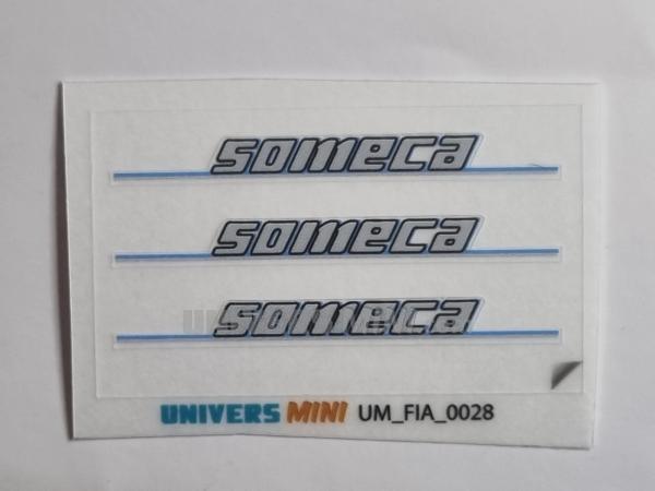 3 autocollants SOMECA gris avec liseré 3.6mm (pré-coupé)