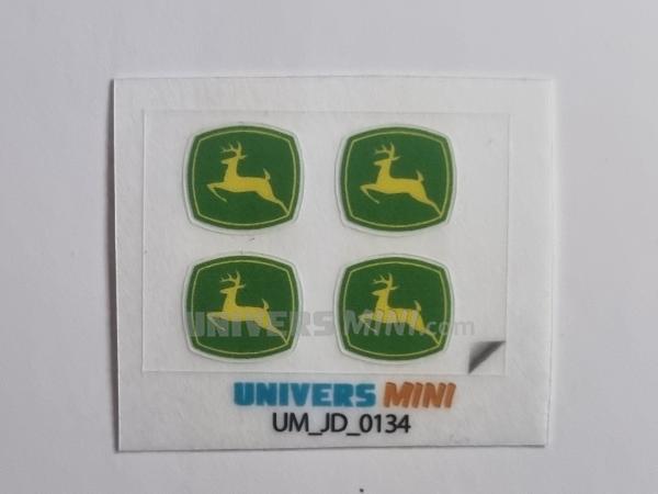 4 logos JOHN DEERE 8mm (pré-coupés)