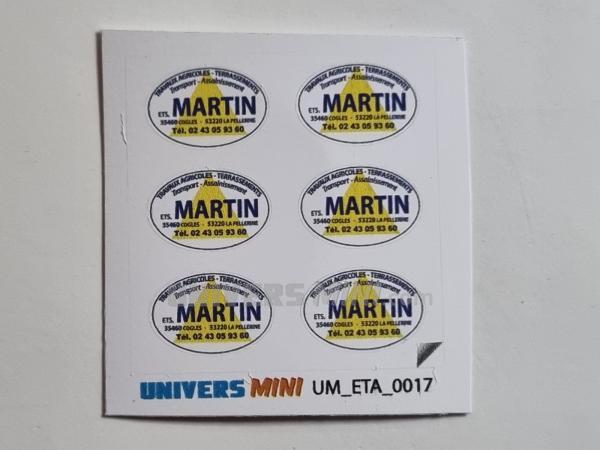 6 autocollants Ets. Martin 9mm (pré-coupé)